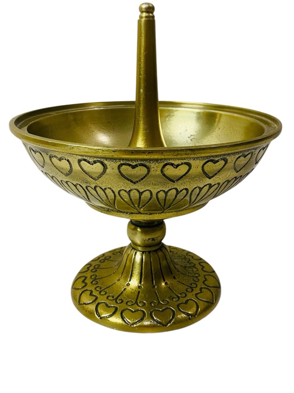 Pottery Barn Teen Brass Metal Jewelry Dish W/ Embossed Hearts
